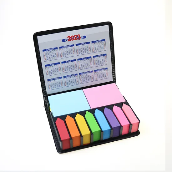 PU Leather Cover Sticky Note Set with Calendar