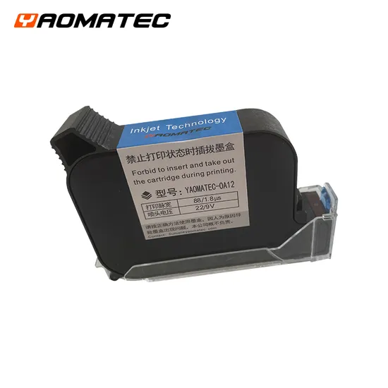Yaomatec OA12 Compatible HP a Level High Adhesion Quick Fast Dry Solvent 12.7mm Handheld Online Inkjet Printer Ink Cartridge