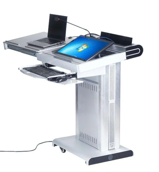 Smart Podium Educational Equipment Teacher′s Auditorium Aluminum Desk Multimedia Podium Aluminum Table