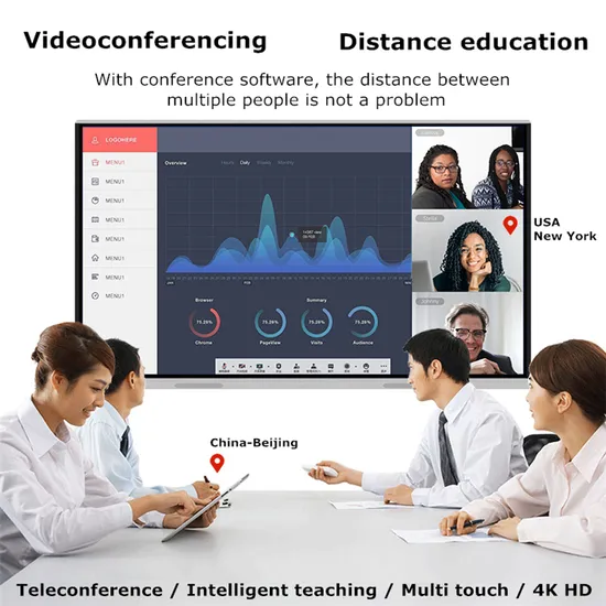 55 65 75 86 Inch All in One Multi Touch Panel Teaching Meeting Interactive Whiteboard