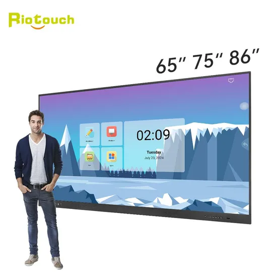 UHD 4K Screen Monitor LCD Smart Flat Panel 65 75 86 Inches Office Smart Interactive Whiteboard Aluminum Alloy Frame