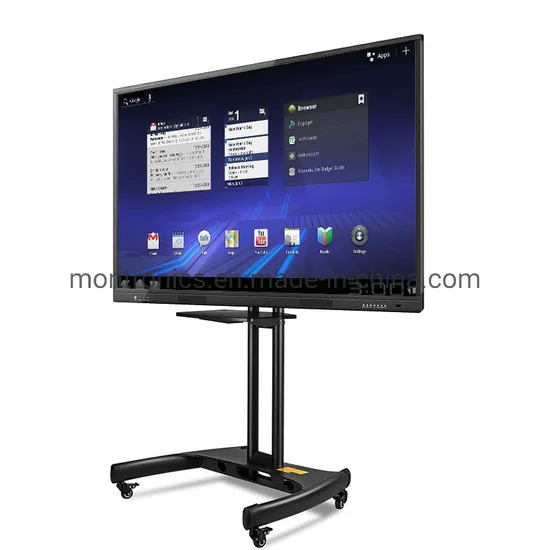 Portable 55 Inch Infrared Interactive Whiteboard with Wheels and Built in I5 CPU Computer
