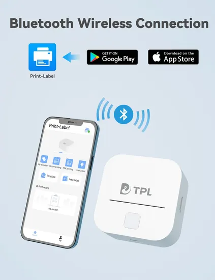 Tp-220 Portable Wireless 58mm Label Maker Printer Mini Smartphone Thermal Rechargeable Sticker in Stock