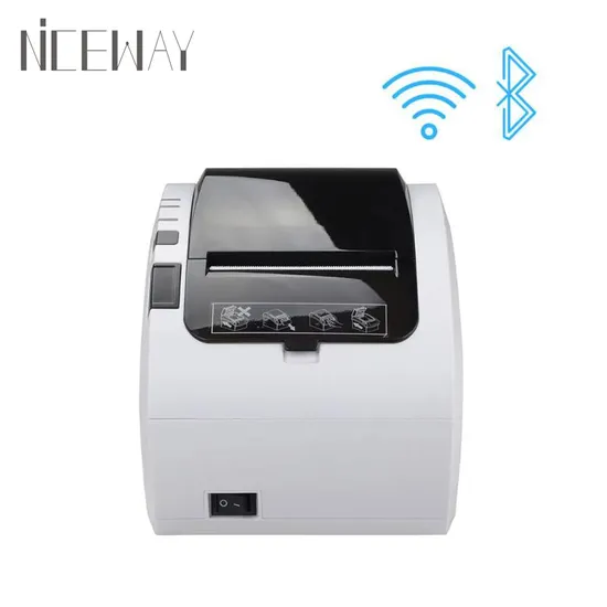 Cheap POS 80mm Desktop Ink-Less Thermal Receipt Printer with Built-in Adapter