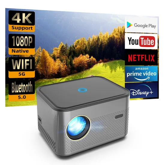 Smart Android WiFi 3D Video Full HD 1080P 4K Home Theater Projector