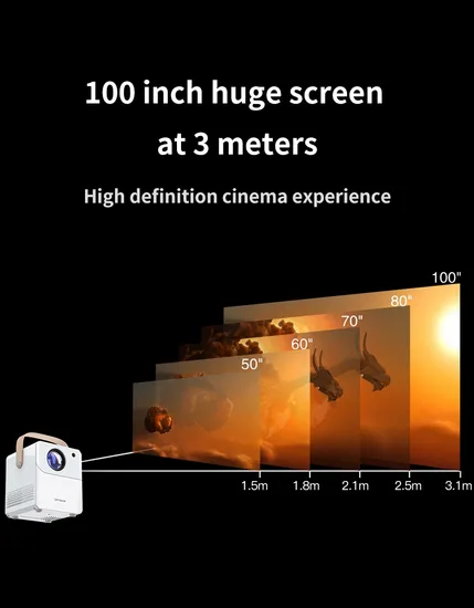 4K Home Projector. Mini LED Projector, Projector Supported Android 7.1