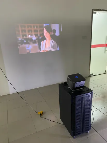Best Sale High 80W Power Rechargeable LFP Battery Speaker Built with Full HD 4K Multimedia Projector