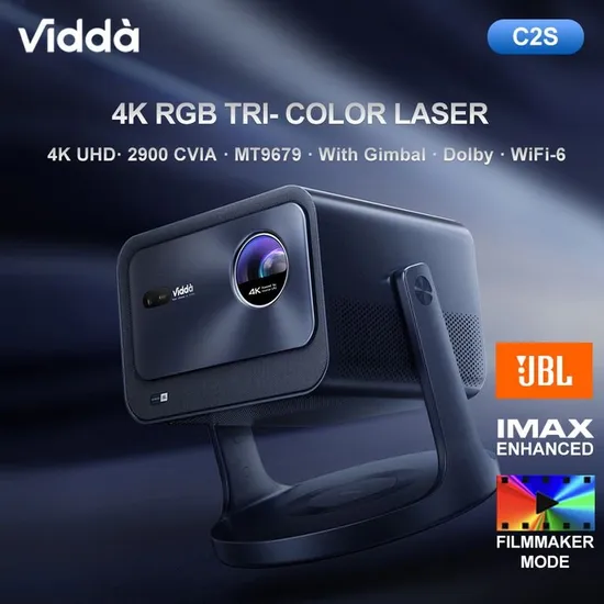 Original Vidda C2s Hisense Projector 4K Projection Support 3D 2000cvia+Imax Automatic Correction Hisense Vidda C2s Projection