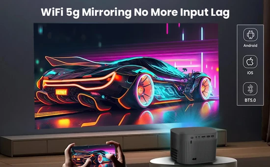 Mini 4K Android 11.0 Projector Android Mini Video Projector Built-in Speaker LCD Projector