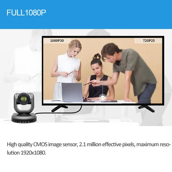 18X Zoom 1080P30fps USB 2.0 DSP Yuy2 PTZ Visca Webcam Video Conference Camera