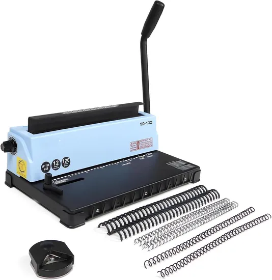 Wdbm03 Binding Machine Punch Sturdy Metal Construction 12 Sheets/Bind