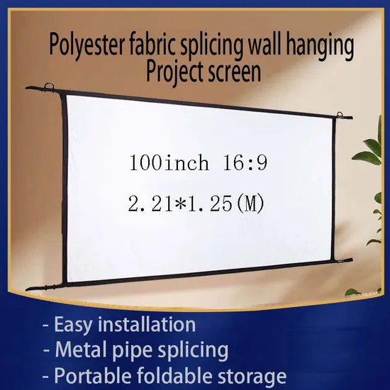 Thinyou Wall Mounted Projection Screen 100inch Portable Foldable Outdoor Projector Screen