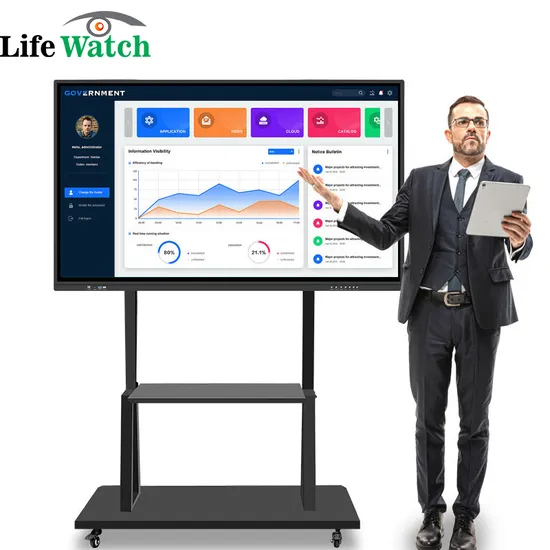 110 Inch Windows System WiFi Wireless Electronic Interactive Whiteboard for School