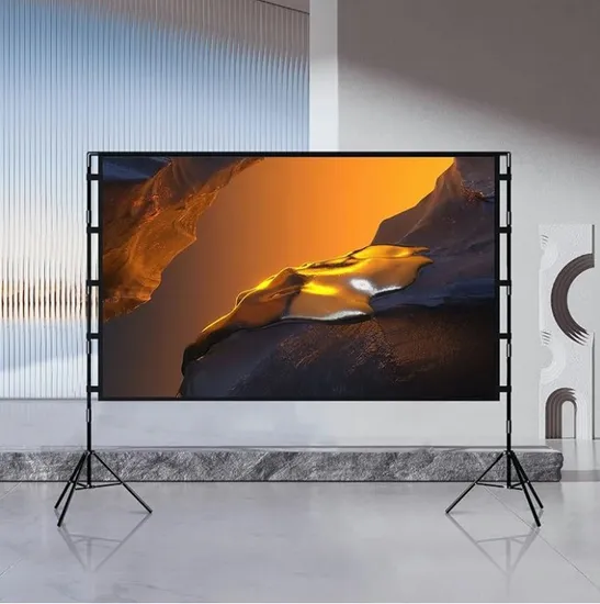 Custom Portable 120 Inch and Stand Double Side Foldable Projector Screen