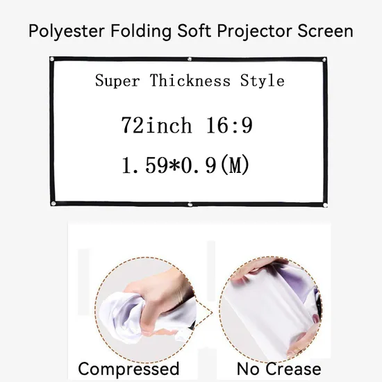 Thinyou Foldable Simple Projection Curtain 72inch16: 9 Portable Outdoor Polyester Projector Screen