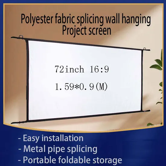 Thinyou Wall Mounted Projection Screen 72inch Portable Foldable Outdoor Projector Screen