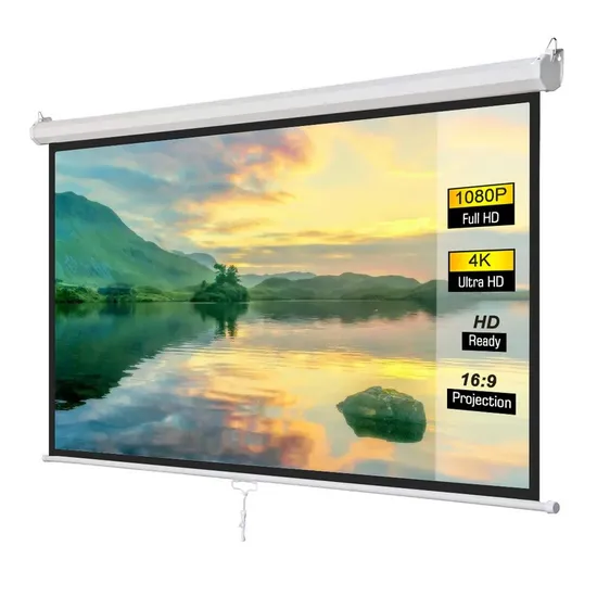 96′′x96′′ Manual Projector Screen Pull Down Projection Screen
