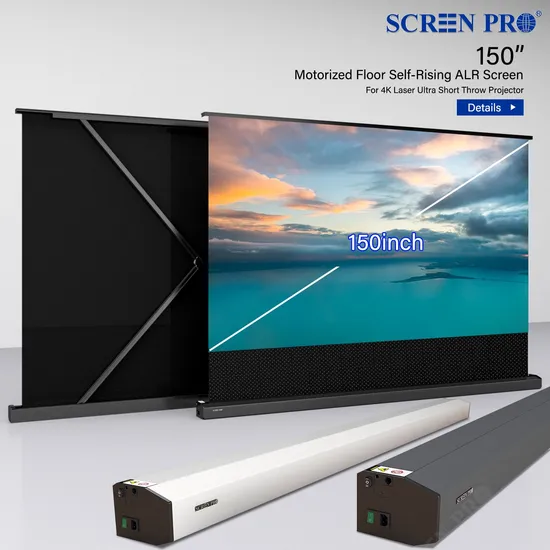 150 Inch 4K Laser TV Ultra Short Throw Electric Alr Projector Screen Motorized Floor Rising Projection Screen
