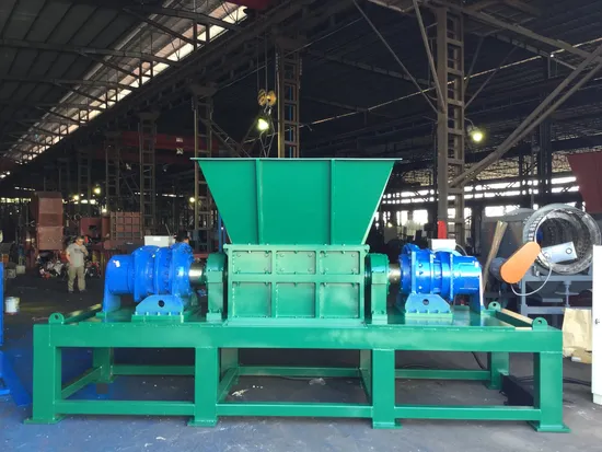 Two Shaft Shredder to Big Blue Barrel