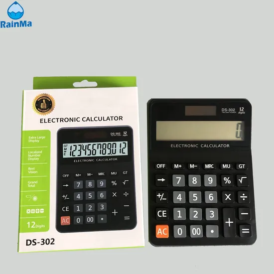 12 Digits Office Black Desk Electron Calculator with Custm Logo