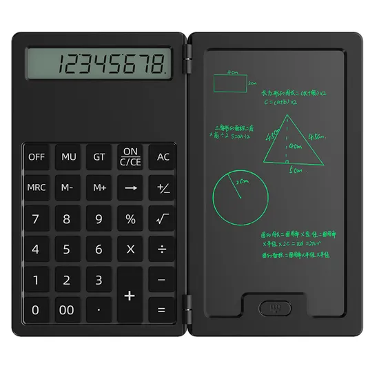 Design Mini Calculator 12 Digits Learning Tools Foldable Notepad Calculator