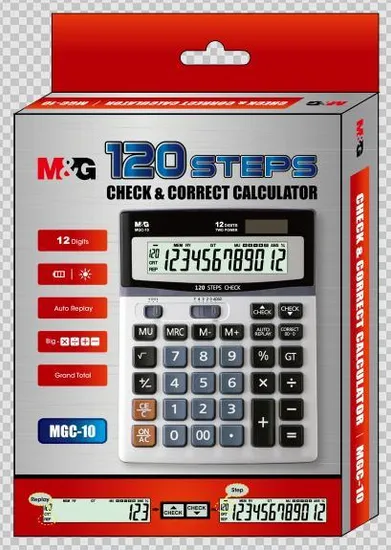 M&G Desktop Calculator 12 Digits Solar and Battery Dual Power for School Office Home