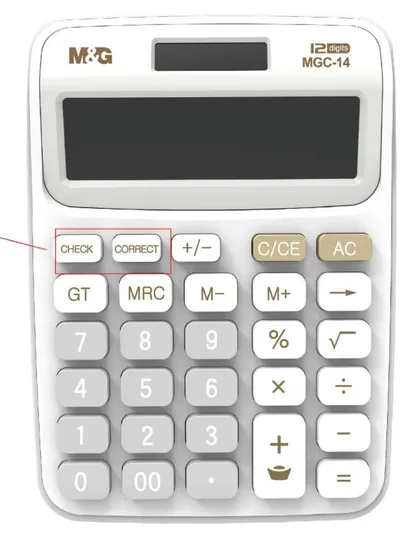 M&G School Office Business Stationery Examination 120 Steps Check & Correct Calculator 12 Digits