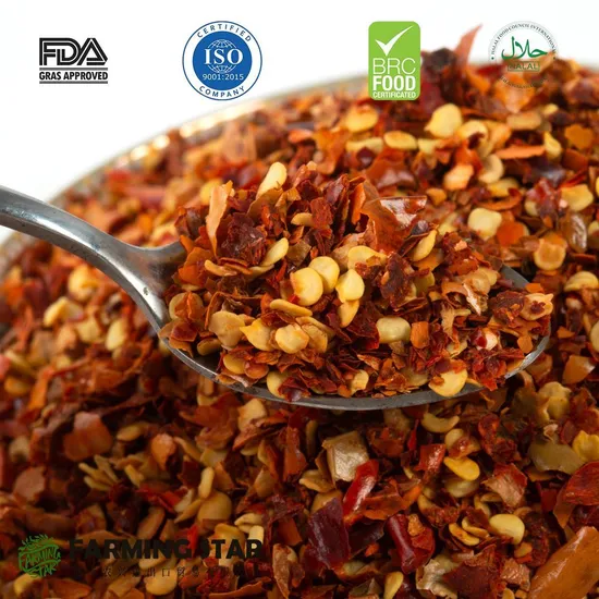 Natural Spice Chili Pepper Dry Red Chilli Flakes with Seeds
