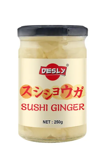 250 G Japanese Pickled Sweet Shredded Yellow Sushi Ginger for Supermarkets, Restaurants
