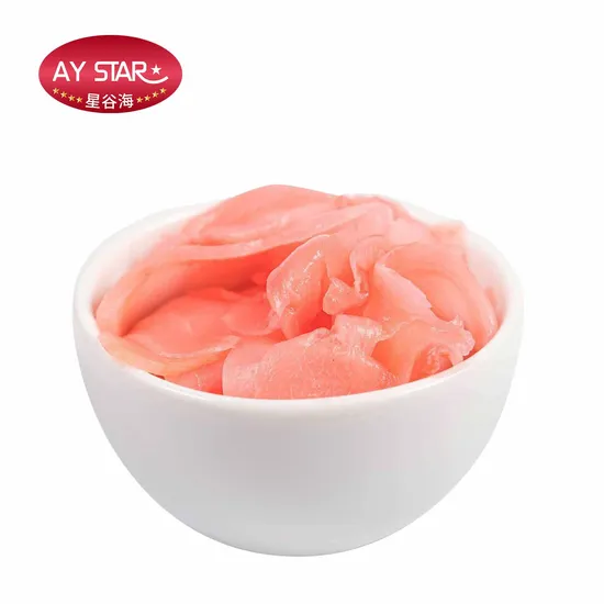 Fresh Young Frozen Vegetable Food Japanese Pickled Sweet Shredded Pink White Sushi Ginger