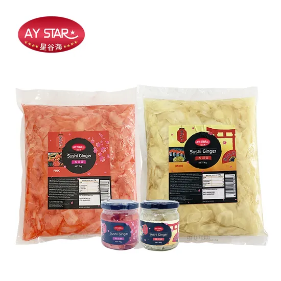 Pink White Color 190g 1kgs Package Recipe Vegetable Pickled Sushi Ginger