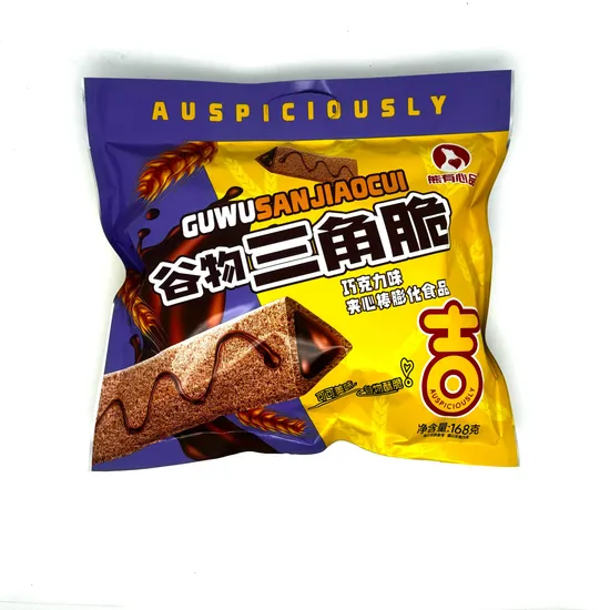 Bagged Snack "Triangular Crispy Long Strip" Chocolate Filled Biscuit