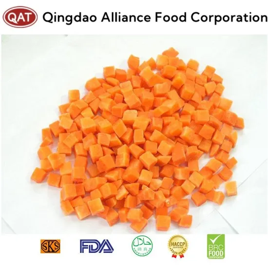 Top Quality IQF Frozen Diced/Striped/Sliced Carrot with Brc, ISO, FDA Certificates in Bulk Retail Packing