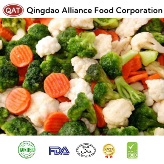 Frozen IQF 3 Ways Mixed Vegetables California Mixed Vegetables Blend with Cauliflower, Broccoli and Carrot with Wholesale Price