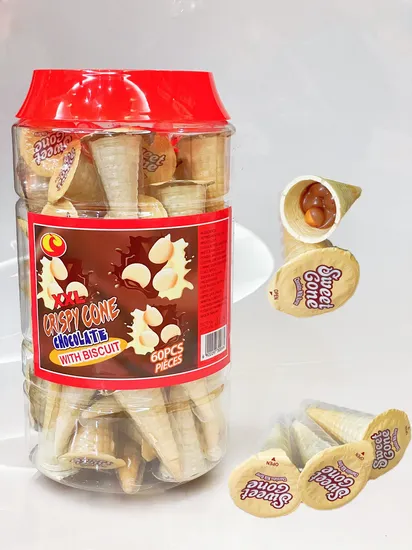 Chocolate Ice Cream Wafer Cone (with Cookies and Chocolate) in Chocolate Flavor