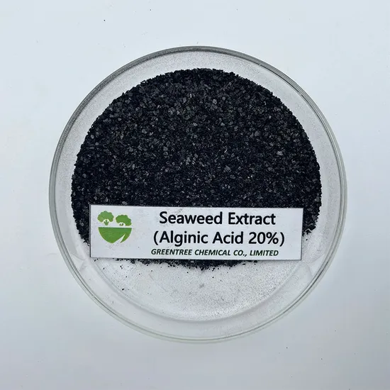 China Suppliers Organic Agricultural Fertilizer Seaweed Extract Alginic Acid 20%