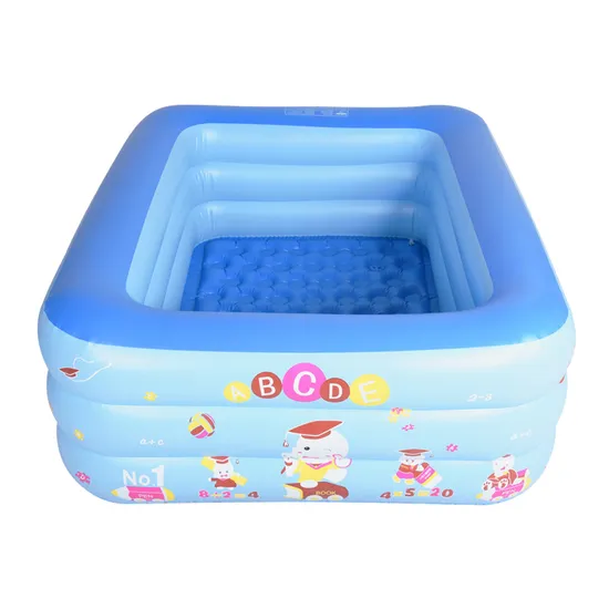 Inflatable Swimming Pool Full-Sized Blue Blow up Pools for Kids & Adults