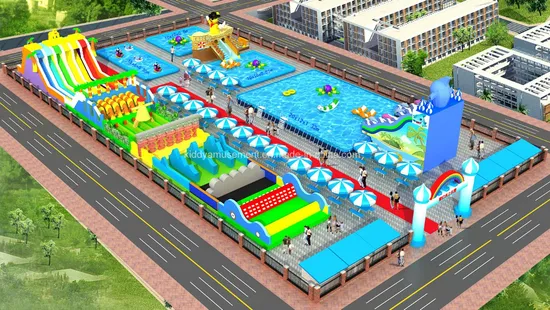 Popular Aqua Park Customized Steel Frame Inflatable Swimming Pool Inflatable Water Slide Park