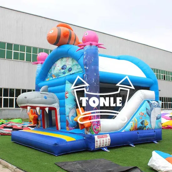 Underwater World Castle Inflatable Octopus Combo with Slide for Kids