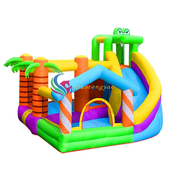 Inside & Outside Rainbow Jumping Castles Inflatable House Slide Rebound Trampoline
