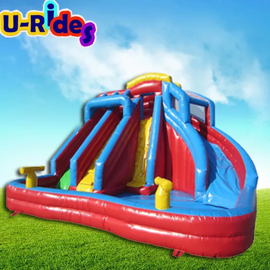 Rainbow color Home Backyard Inflatable Water Slide Inflatables Water Game For Children