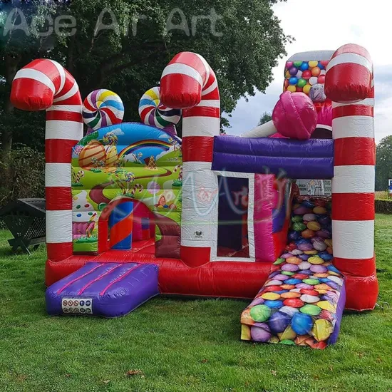Outdoor Kids Large Commercial Grade PVC Candy Bounce House Inflatable Jumping Bouncy Castle Inflatable Bouncer Jumper with Slide