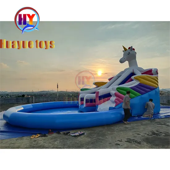 Inflatable Water Slide with Pool