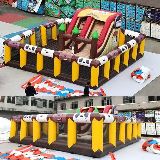 Toddler Play Area Equipment Children′s Bouncing House Panda Theme Inflatable Playground Park