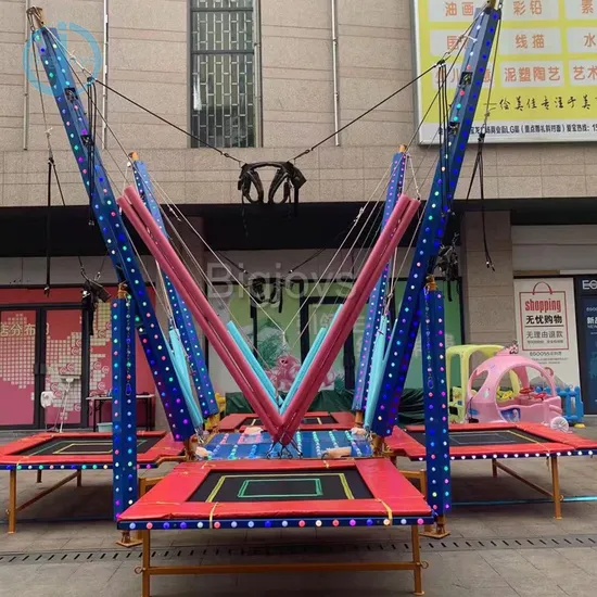 Hot Sale High Quality LED Light Bungee Jumping Trampoline for Sale