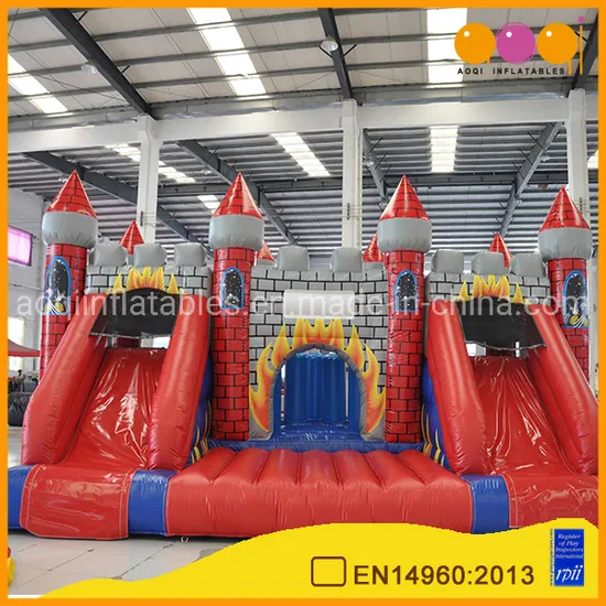 Best Selling High Quality Flame Design Castle Combo Inflatables (AQ601)