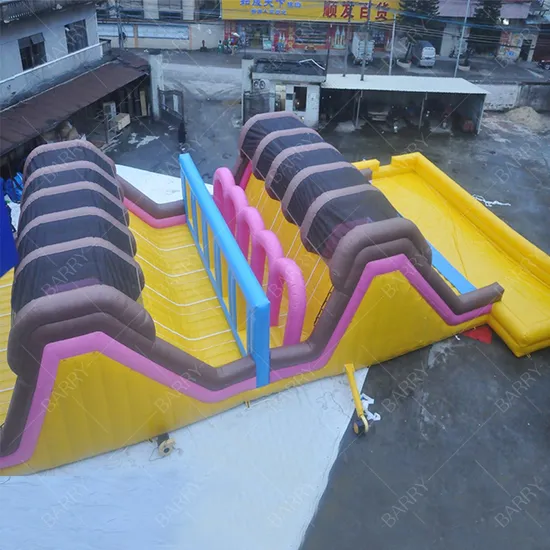 Interactive Game Inflatable Obstacle Course Slide Game with Swimming Pool for Park