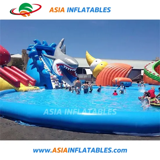 Commercial Inflatable Water Amusement Park with Inlfatable Slide and Pool for Water Playground