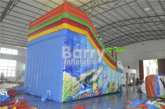Durable Material Palm Tree Small Sized Kids or Adult PVC Inflatable Pool Water Slide for Water Park