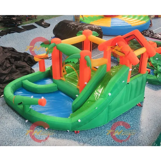 Free Shipping Backyard Portable 4X4m Kids Inflatable Water Slide with Pool